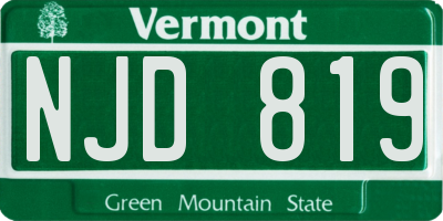 VT license plate NJD819
