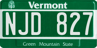 VT license plate NJD827