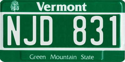 VT license plate NJD831