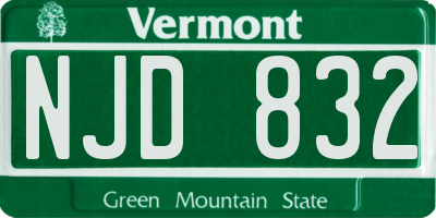 VT license plate NJD832