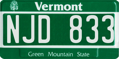 VT license plate NJD833