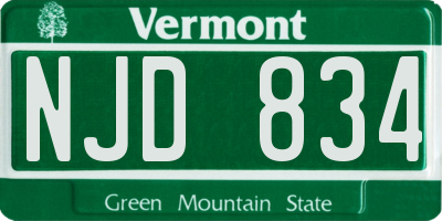 VT license plate NJD834