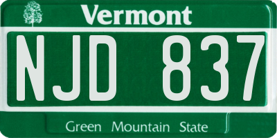 VT license plate NJD837
