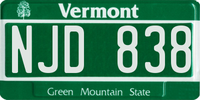 VT license plate NJD838