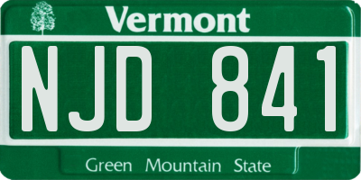 VT license plate NJD841