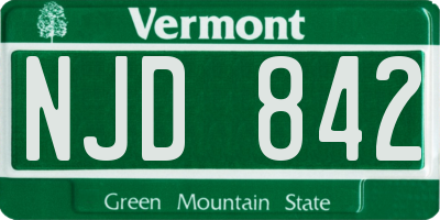 VT license plate NJD842