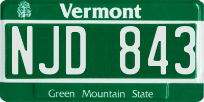 VT license plate NJD843