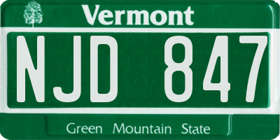 VT license plate NJD847