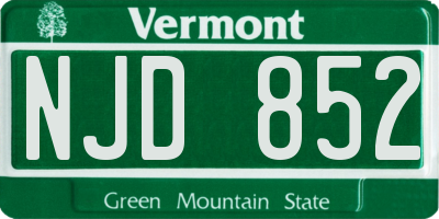 VT license plate NJD852