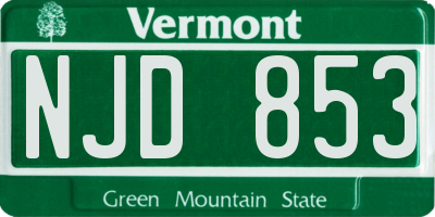 VT license plate NJD853