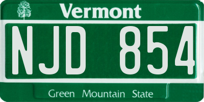 VT license plate NJD854