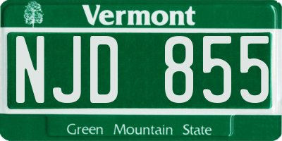 VT license plate NJD855