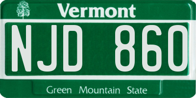 VT license plate NJD860