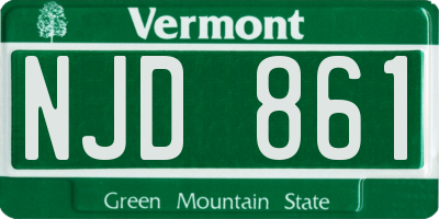 VT license plate NJD861