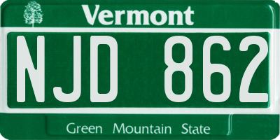 VT license plate NJD862