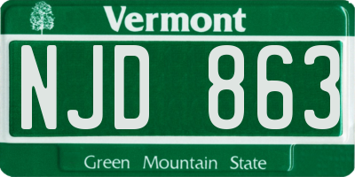 VT license plate NJD863