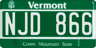 VT license plate NJD866