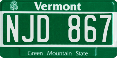 VT license plate NJD867