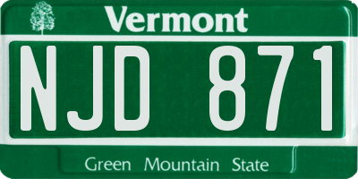 VT license plate NJD871
