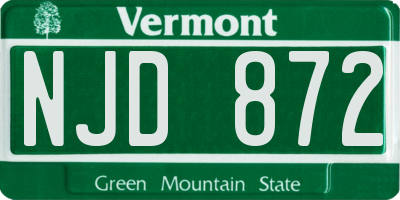 VT license plate NJD872