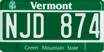 VT license plate NJD874