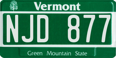 VT license plate NJD877