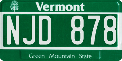 VT license plate NJD878
