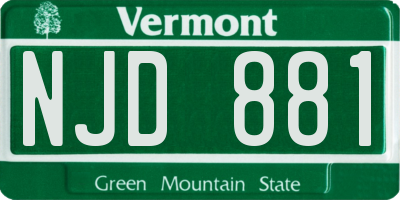 VT license plate NJD881