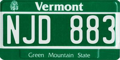 VT license plate NJD883