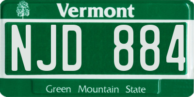 VT license plate NJD884