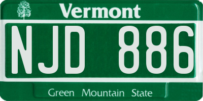 VT license plate NJD886