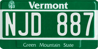 VT license plate NJD887