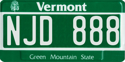 VT license plate NJD888