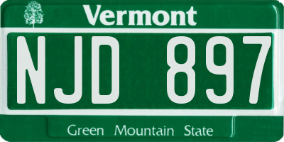VT license plate NJD897