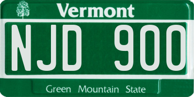 VT license plate NJD900