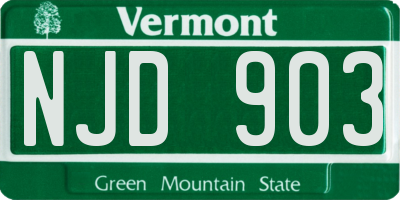 VT license plate NJD903