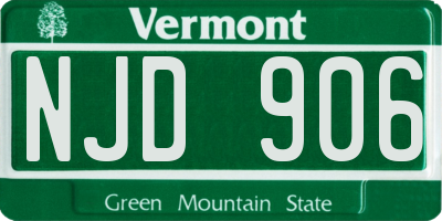 VT license plate NJD906