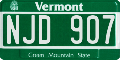 VT license plate NJD907