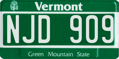 VT license plate NJD909