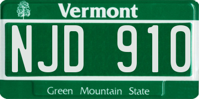 VT license plate NJD910