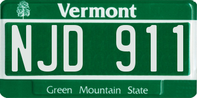 VT license plate NJD911