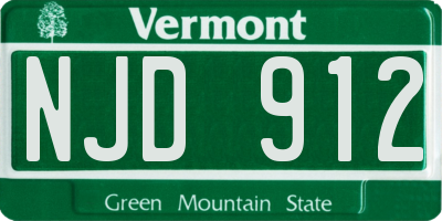 VT license plate NJD912