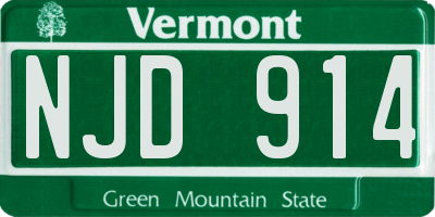 VT license plate NJD914