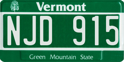 VT license plate NJD915