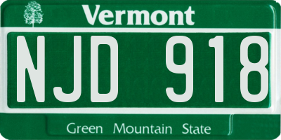 VT license plate NJD918