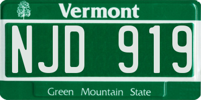 VT license plate NJD919