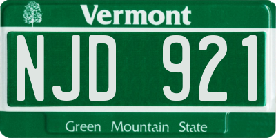 VT license plate NJD921