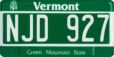 VT license plate NJD927