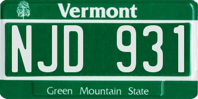 VT license plate NJD931