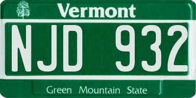 VT license plate NJD932